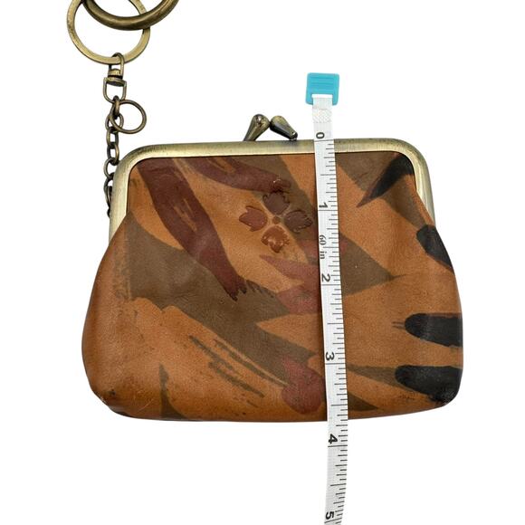 Patricia Nash Heritage Parisian Italian Leather Camo Kiss Lock Wallet Coin Purse - Picture 10 of 10